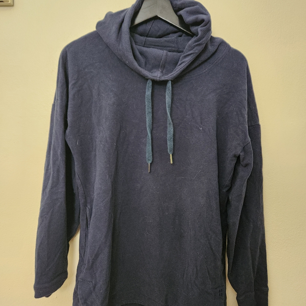 Sweaty Betty Escape Luxe Fleece Hoodie Size Small Navy Blue